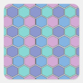 Honeycomb Pattern Pastels スクエアシール (正面)