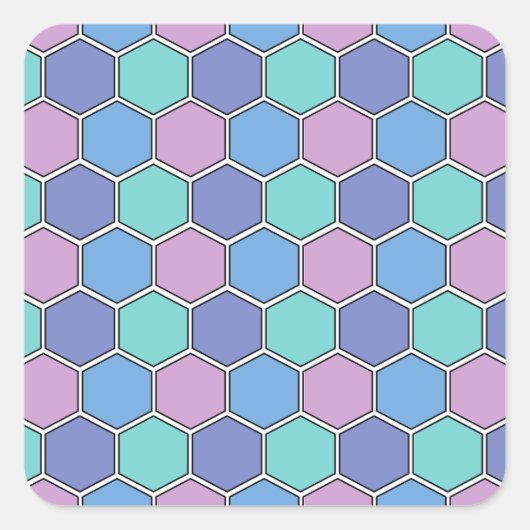 Honeycomb Pattern Pastels スクエアシール (正面)