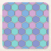 Honeycomb Pattern Pastels スクエアペーパーコースター (正面)