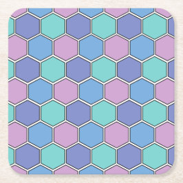 Honeycomb Pattern Pastels スクエアペーパーコースター