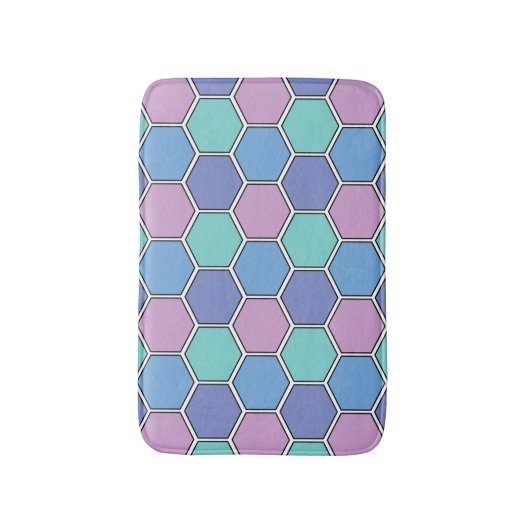 Honeycomb Pattern Pastels バスマット (正面縦)