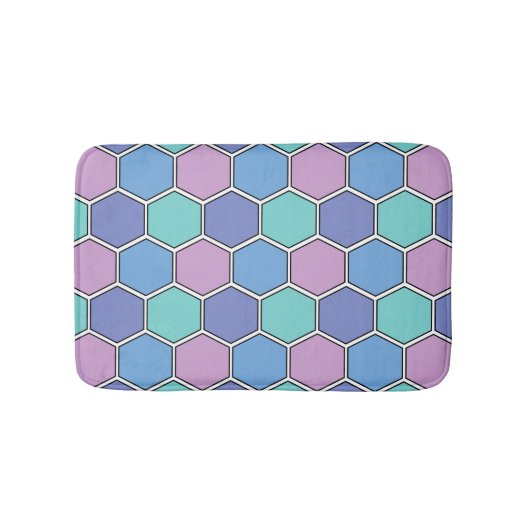 Honeycomb Pattern Pastels バスマット (正面)