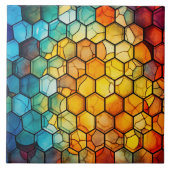 Honeycomb Stained Glass  タイル (正面)