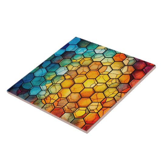 Honeycomb Stained Glass  タイル (側面)