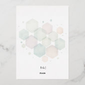 Honeycomb Wedding  Gold Foil Modern Geometric  箔シーズンカード (裏面)