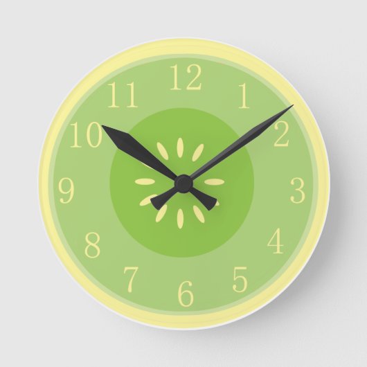Honeydew Melon Art Cool Pastel Green Kitchen Clock ラウンド壁時計 (正面)
