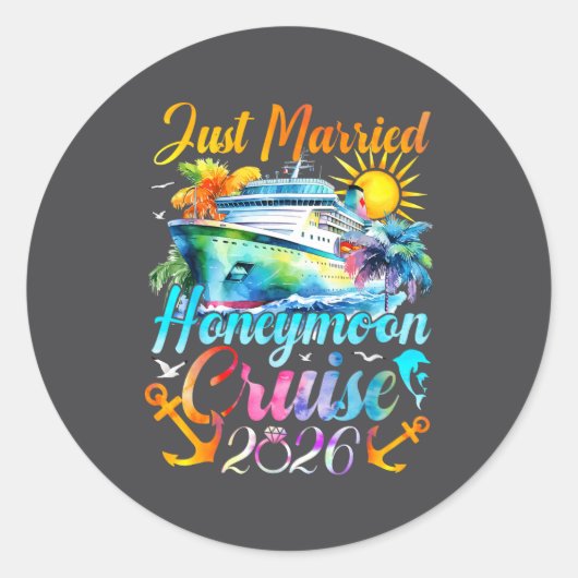Honeymoon Cruise For Matching Couples 2026 Just Ma ラウンドシール (正面)