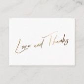 Honeymoon Fund モダン金ゴールドの結婚手書き エンクロージャーカード (裏面)