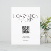 Honeymoon Fund Elegant Black & White Wedding Sign (スタンド正面)