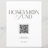 Honeymoon Fund Elegant Black & White Wedding Sign (正面)