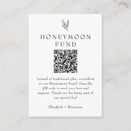 Honeymoon Fund Minimalist Botanical Wedding  エンクロージャーカード