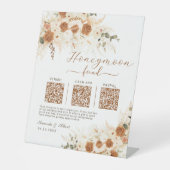 Honeymoon Fund QR Cash App, Venmo PayPal Donations 台座サイン (正面)