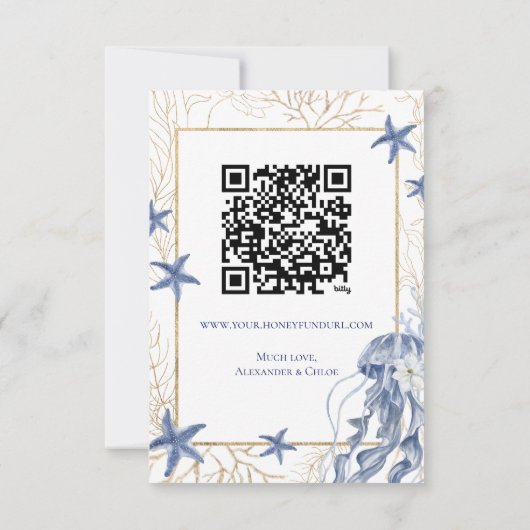 Honeymoon Fund QR Code Insert Card 出欠カード (裏面)