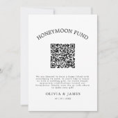 Honeymoon Fund QR Code Sign, Wedding Honeymoon 招待状 (正面)