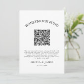 Honeymoon Fund QR Code Sign, Wedding Honeymoon 招待状 (スタンド正面)