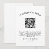 Honeymoon Fund QR Code Sign, Wedding Honeymoon 招待状 (正面/裏面)