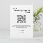 Honeymoon Fund QR Code Sign, Wedding Honeymoon In  招待状 (スタンド正面)