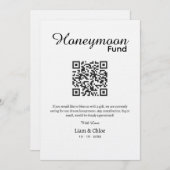Honeymoon Fund QR Code Sign, Wedding Honeymoon In  招待状 (正面/裏面)