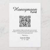 Honeymoon Fund QR Code Sign, Wedding Honeymoon In  招待状 (正面)