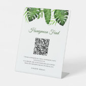 Honeymoon Fund QR Code Tropical Wedding Greenery 台座サイン (正面)