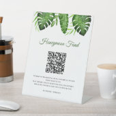 Honeymoon Fund QR Code Tropical Wedding Greenery 台座サイン (インサイチュ)