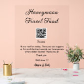 Honeymoon fund scan QR codeadd name  アクリルサイン (ウェディング)