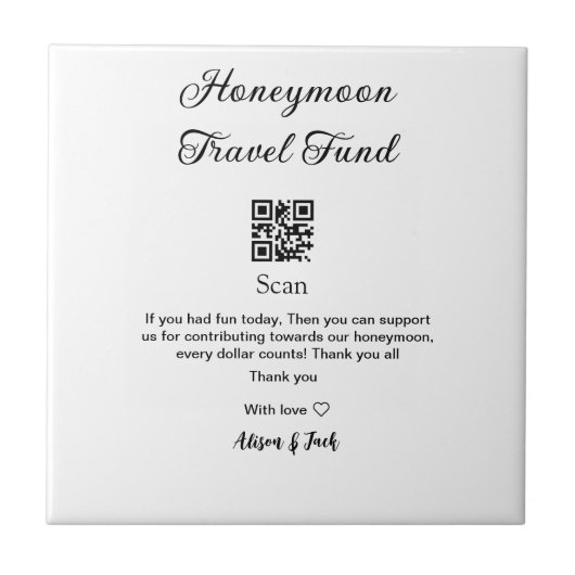 Honeymoon fund scan QR codeadd name  タイル (正面)