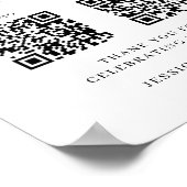 Honeymoon Fund Sign QR Code – Wedding Reception ポスター (角)