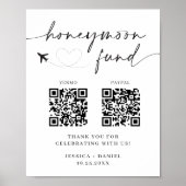 Honeymoon Fund Sign QR Code – Wedding Reception ポスター (正面)