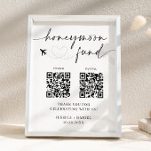 Honeymoon Fund Sign QR Code – Wedding Reception ポスター