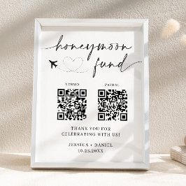 Honeymoon Fund Sign QR Code – Wedding Reception ポスター