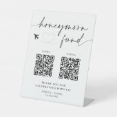 Honeymoon Fund Sign QR Code – Wedding Sign 台座サイン (正面)