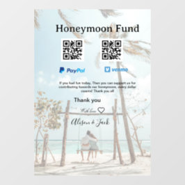 Honeymoon fund venomo paypal donation Q R couple ウィンドウサイン