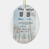 Honeymoon fund venomo paypal donation Q R couple セラミックオーナメント (右)
