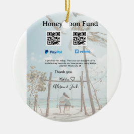 Honeymoon fund venomo paypal donation Q R couple セラミックオーナメント