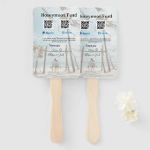 Honeymoon fund venomo paypal donation Q R couple ハンドファン (正面&裏面)