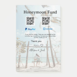 Honeymoon fund venomo paypal donation Q R couple ポストイット