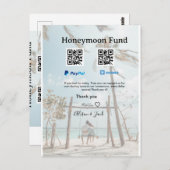 Honeymoon fund venomo paypal donation Q R couple ポストカード (正面/裏面)