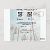 Honeymoon fund venomo paypal donation Q R couple ポストカード (裏面)