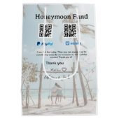 Honeymoon fund venomo paypal donation Q R couple ミディアムペーパーバッグ (裏面)