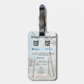 Honeymoon fund venomo paypal donation Q R couple ラゲッジタグ (裏面縦)