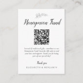 Honeymoon Fund Wedding QR Code Minimal Elegant エンクロージャーカード (正面)