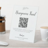 Honeymoon Fund Wedding QR Code Minimal Elegant 台座サイン (インサイチュ)