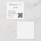 Honeymoon Fund Wedding Request Enclosure QR Card スクエア名刺 (正面/裏面)
