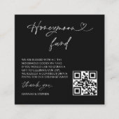 Honeymoon Fund Wedding Request Enclosure QR Card スクエア名刺 (正面)
