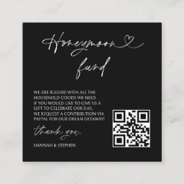 Honeymoon Fund Wedding Request Enclosure QR Card スクエア名刺
