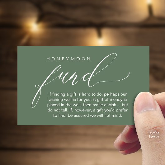 Honeymoon Fund Wishing Well, Wish, A Note On Gifts エンクロージャーカード
