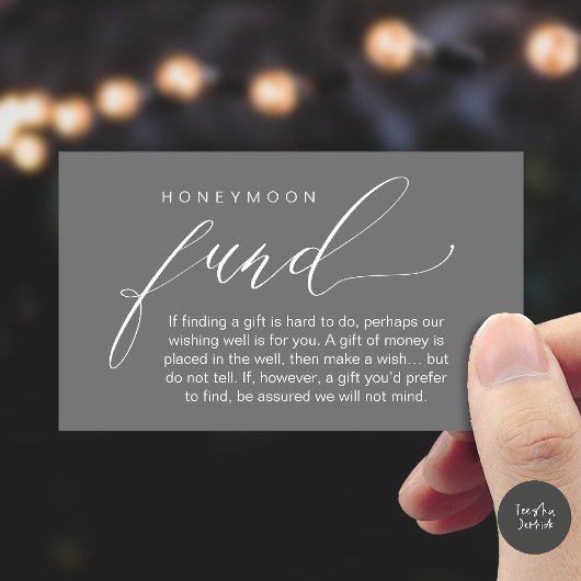 Honeymoon Fund Wishing Well, Wish, A Note On Gifts エンクロージャーカード