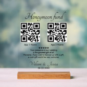 Honeymoon Fund With 2 QR Code アクリルサイン (ニュートラル)