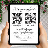Honeymoon Fund With 2 QR Code And Photo カード